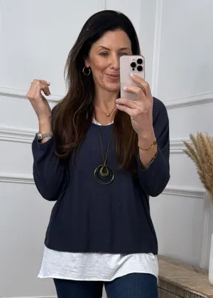 Emerson Navy Layered Top