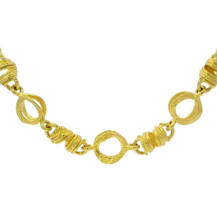Estate Denise Roberge 22k Yellow Gold Fancy Alternating Link Chain