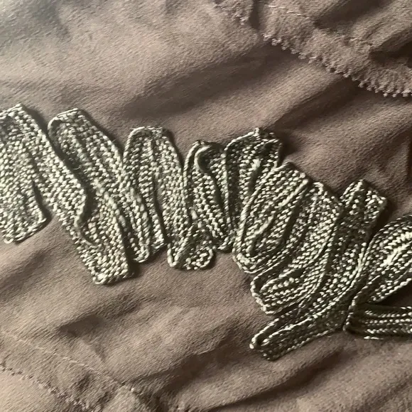 ETCETERA embroidered A-line brown midi skirt in excellent condition