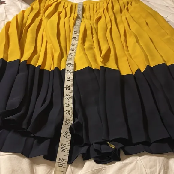 EUC J Crew Pleated Colorblock Midi‎ Skirt Size 6
