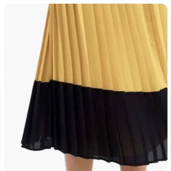 EUC J Crew Pleated Colorblock Midi‎ Skirt Size 6
