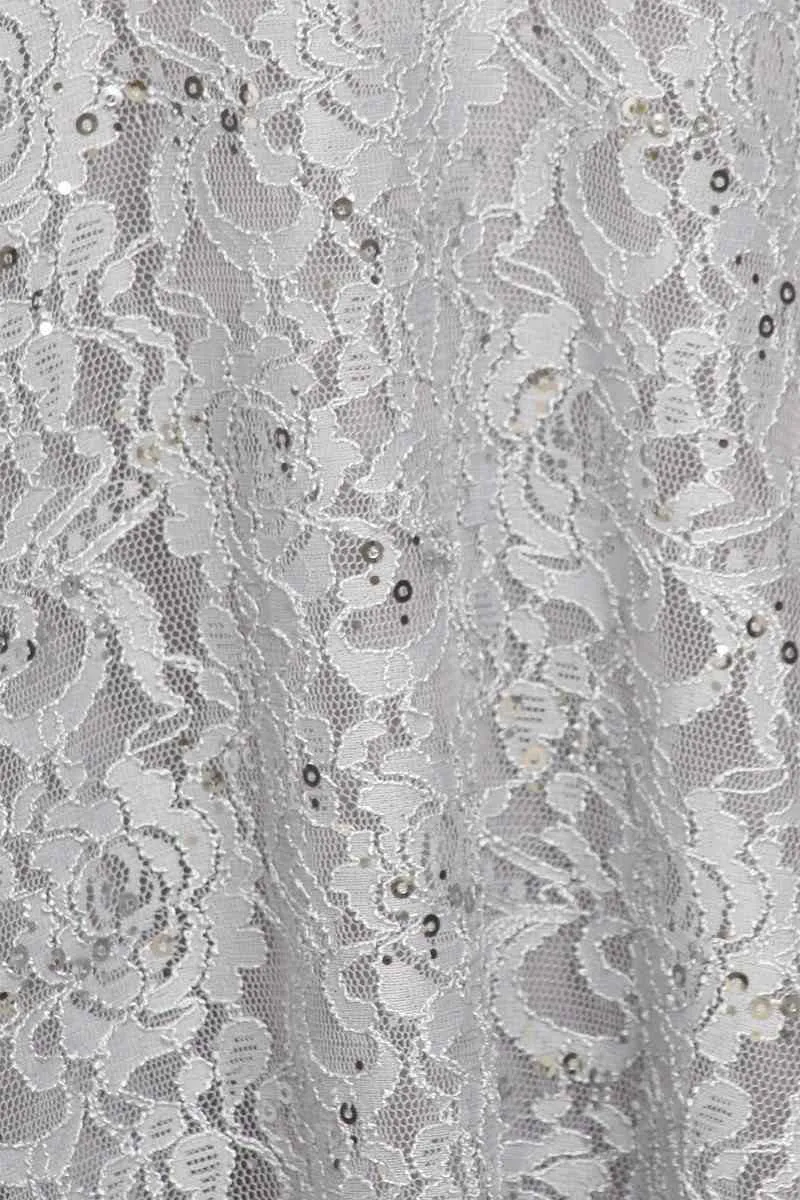 Eureka 2072 Sleeveless Lace Sequins Fit and Flare Gown