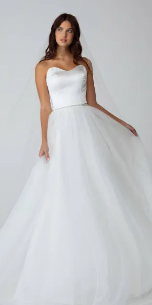Eureka 9515 Long A-Line Dolce Satin Wedding Gown