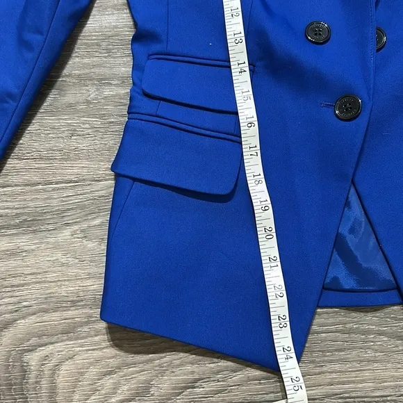 Express Royal Cobalt Blue Blazer Tailored Look Cinched Structured Waist Size 2
