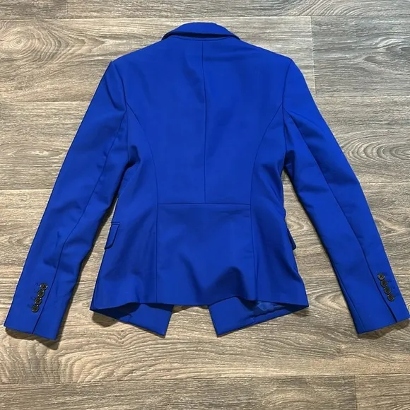 Express Royal Cobalt Blue Blazer Tailored Look Cinched Structured Waist Size 2