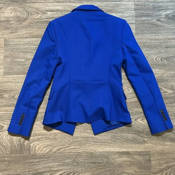 Express Royal Cobalt Blue Blazer Tailored Look Cinched Structured Waist Size 2