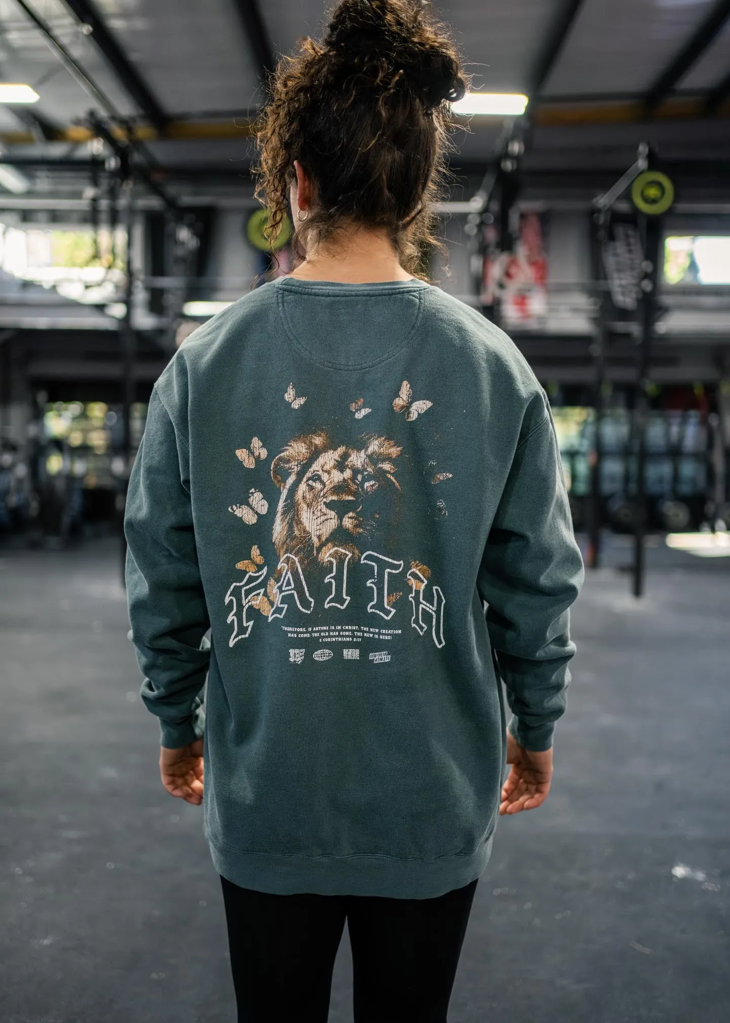 Faith Lion IV Butterflies Crewneck