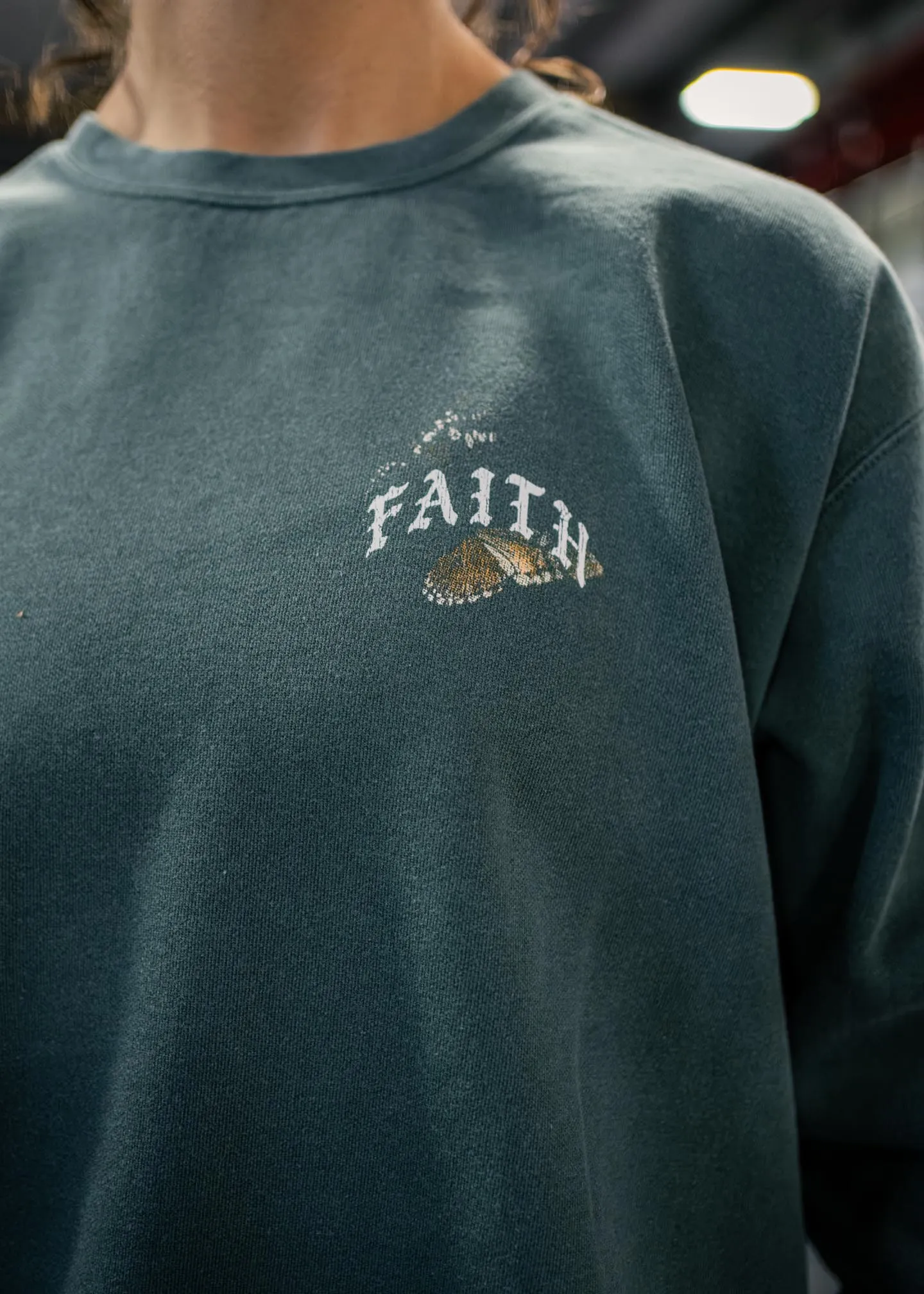 Faith Lion IV Butterflies Crewneck