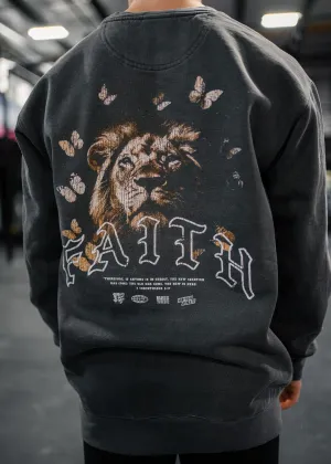 Faith Lion IV Butterflies Crewneck