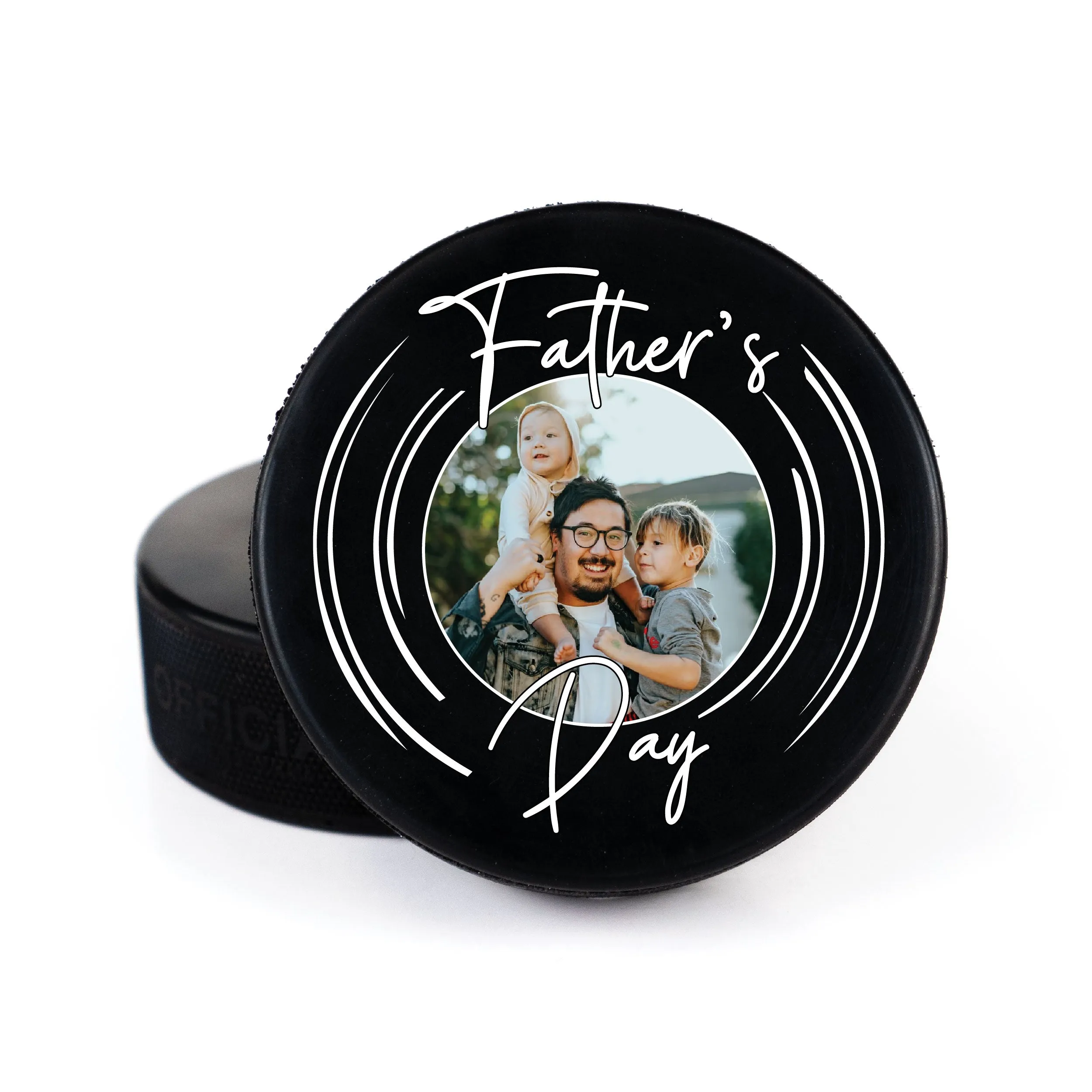 Father's Day Line Message, Printed Hockey Puck