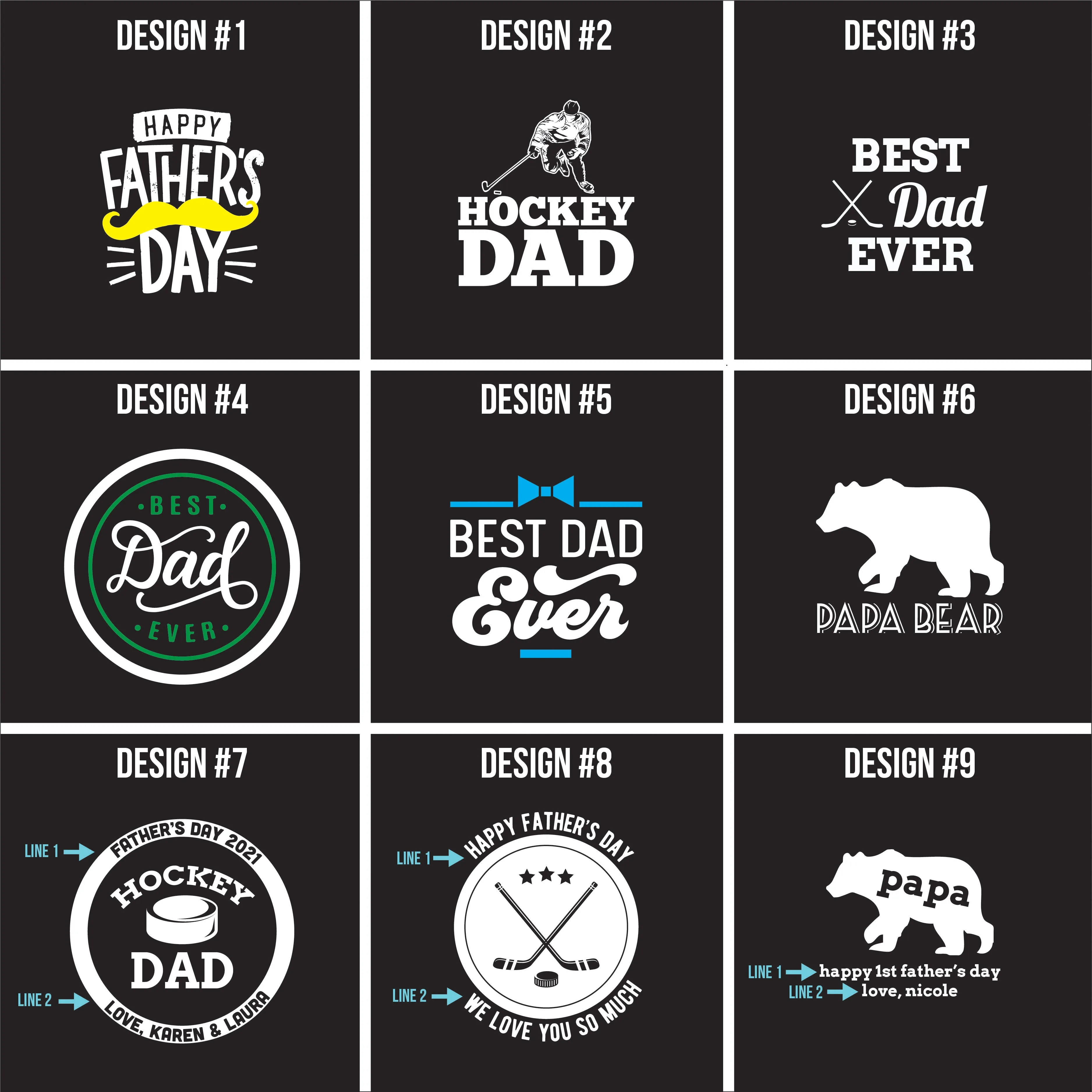 Father's Day Line Message, Printed Hockey Puck