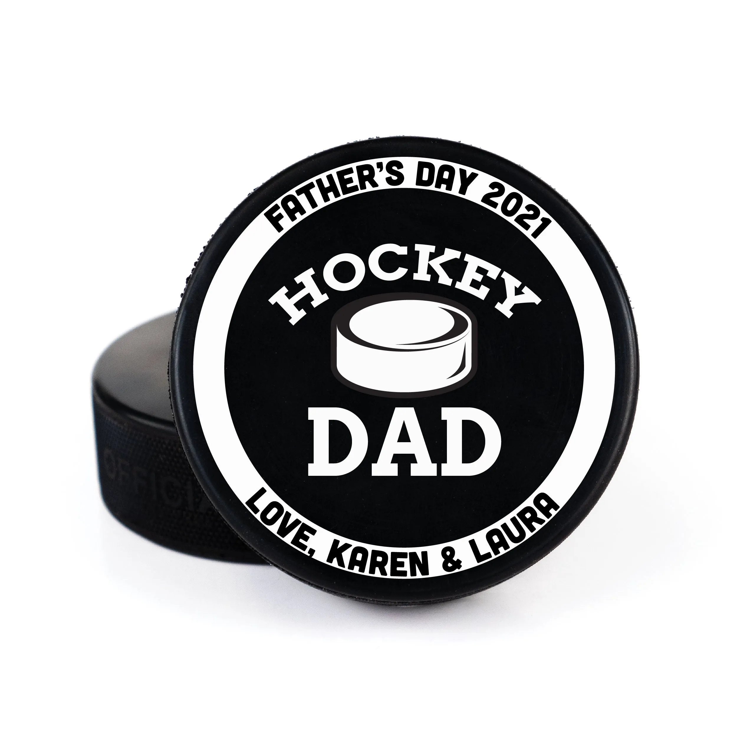 Father's Day Line Message, Printed Hockey Puck