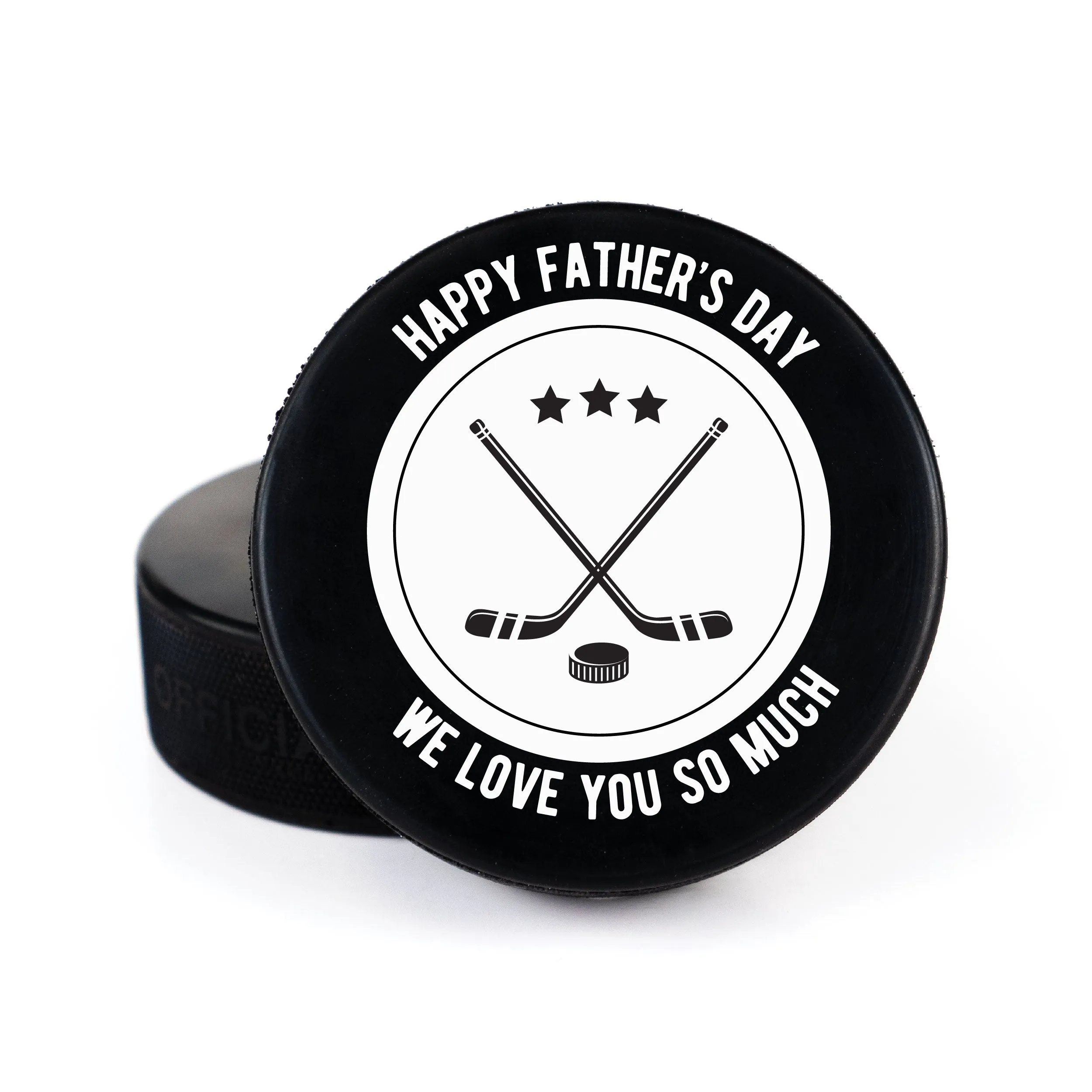 Father's Day Line Message, Printed Hockey Puck