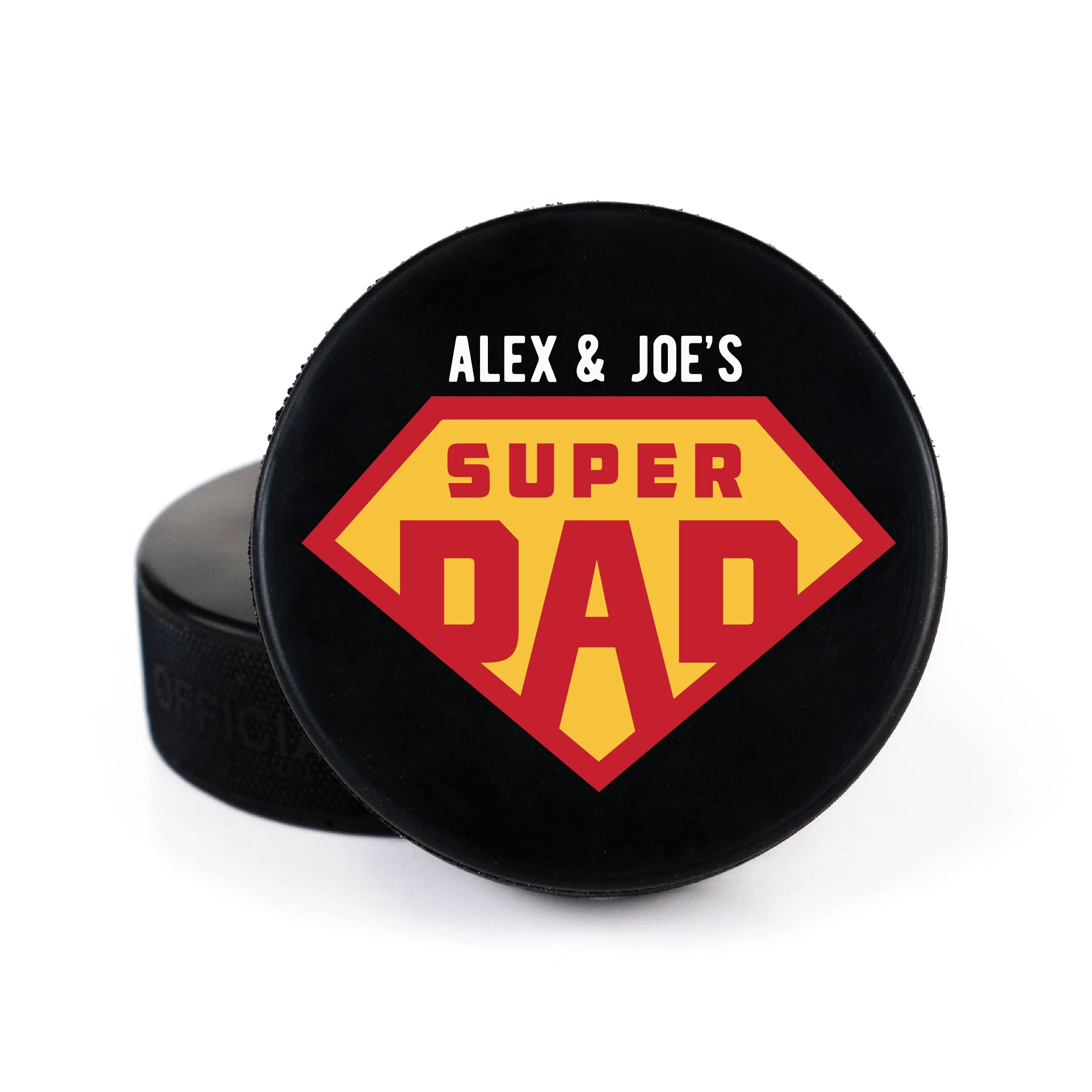Father's Day Line Message, Printed Hockey Puck