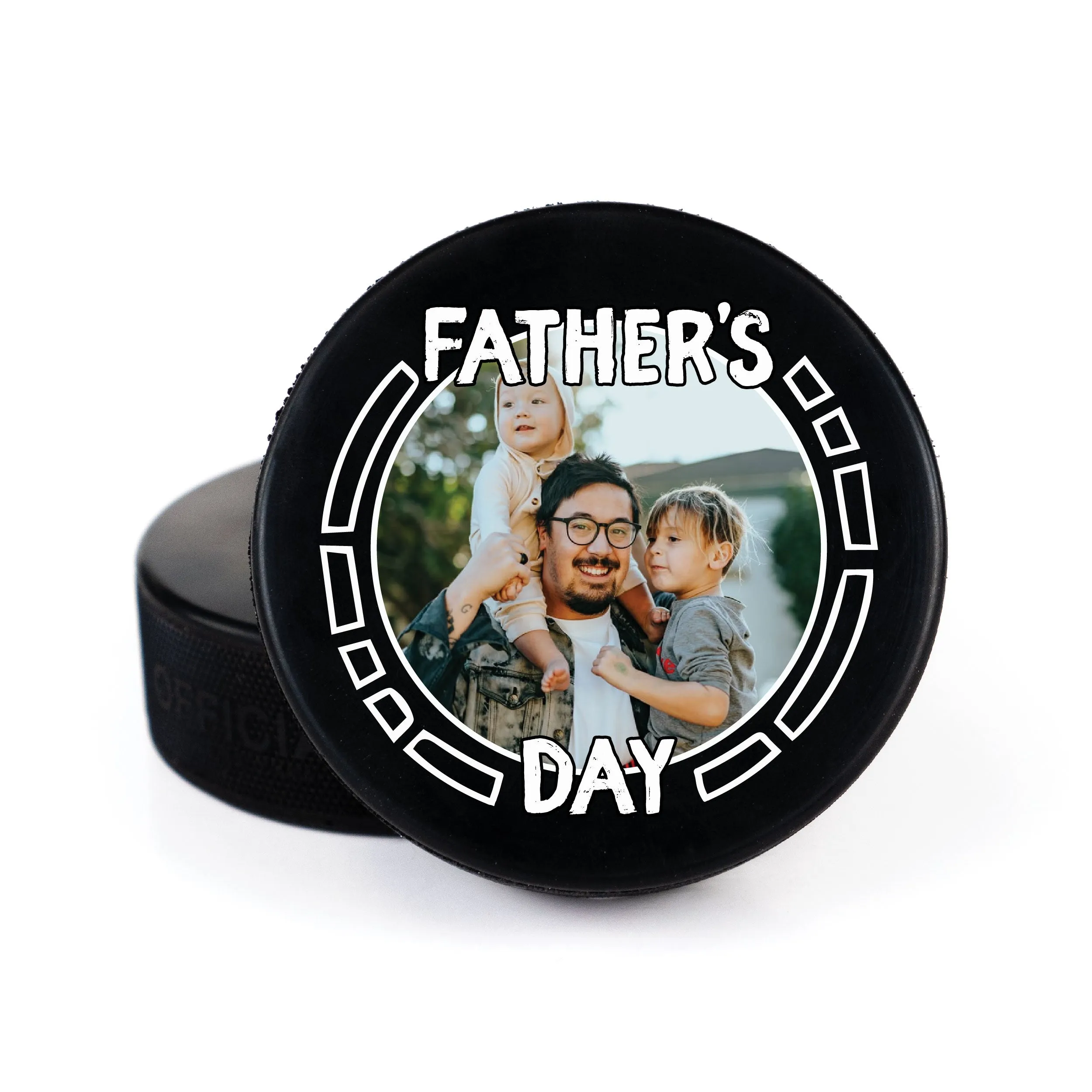 Father's Day Line Message, Printed Hockey Puck