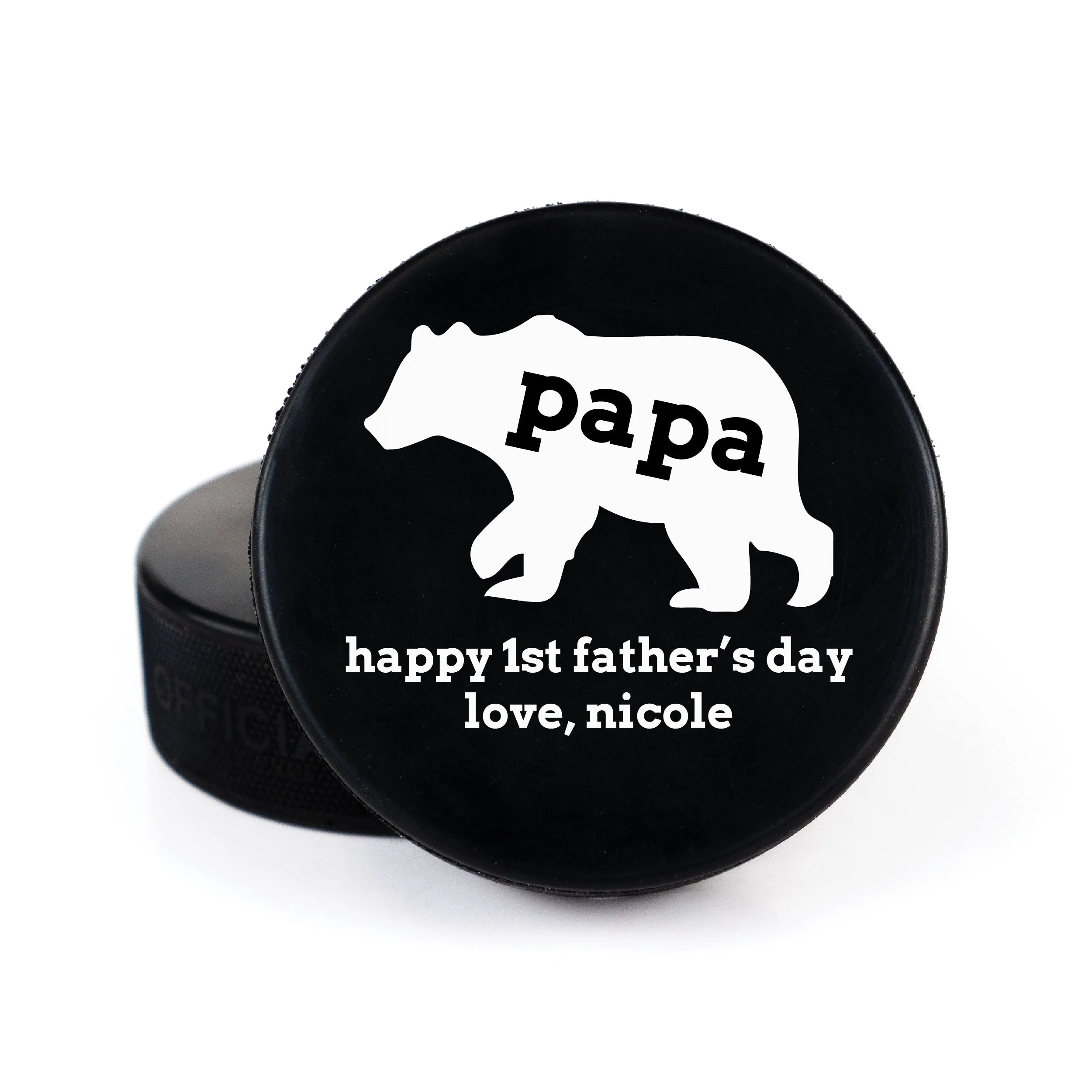 Father's Day Line Message, Printed Hockey Puck