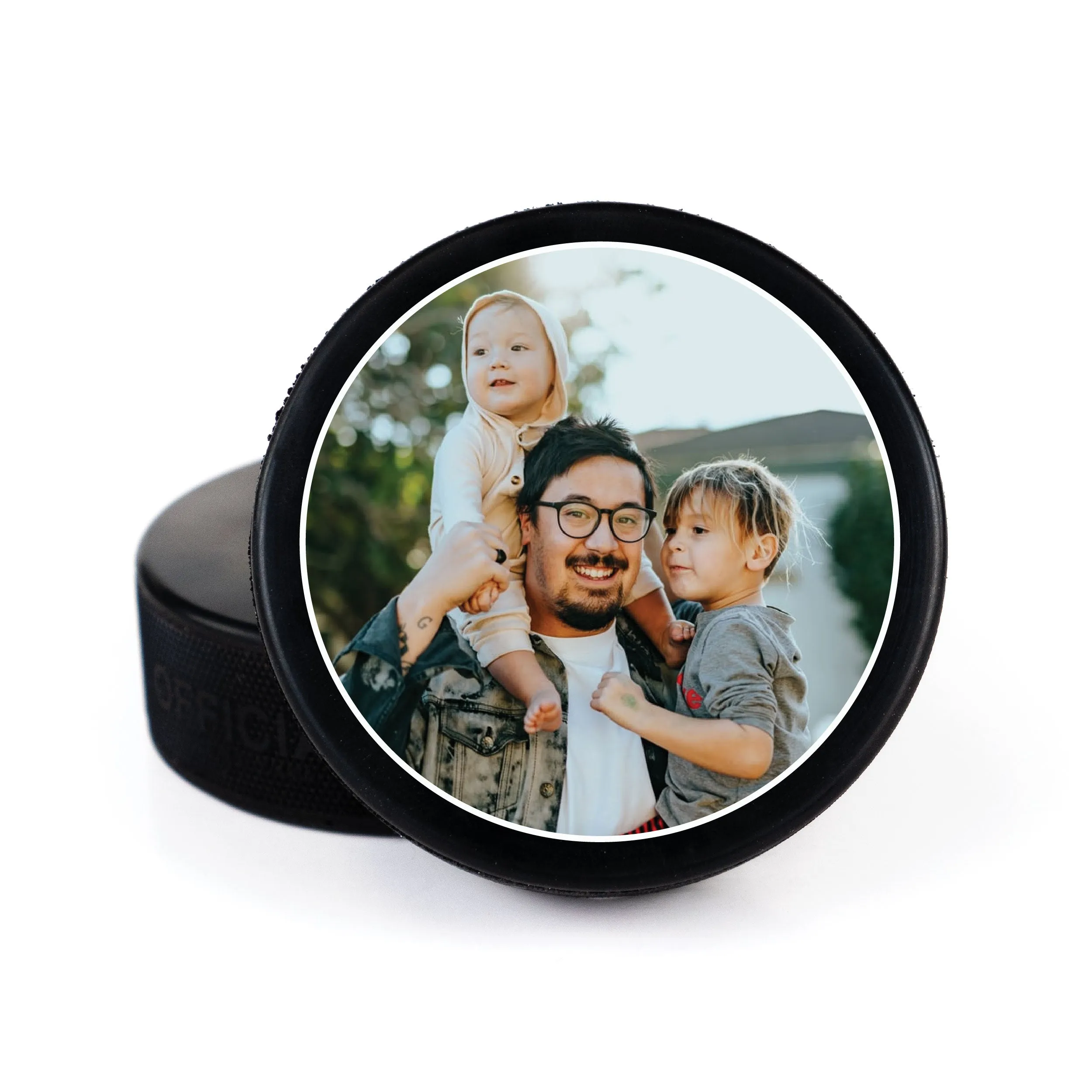 Father's Day Line Message, Printed Hockey Puck
