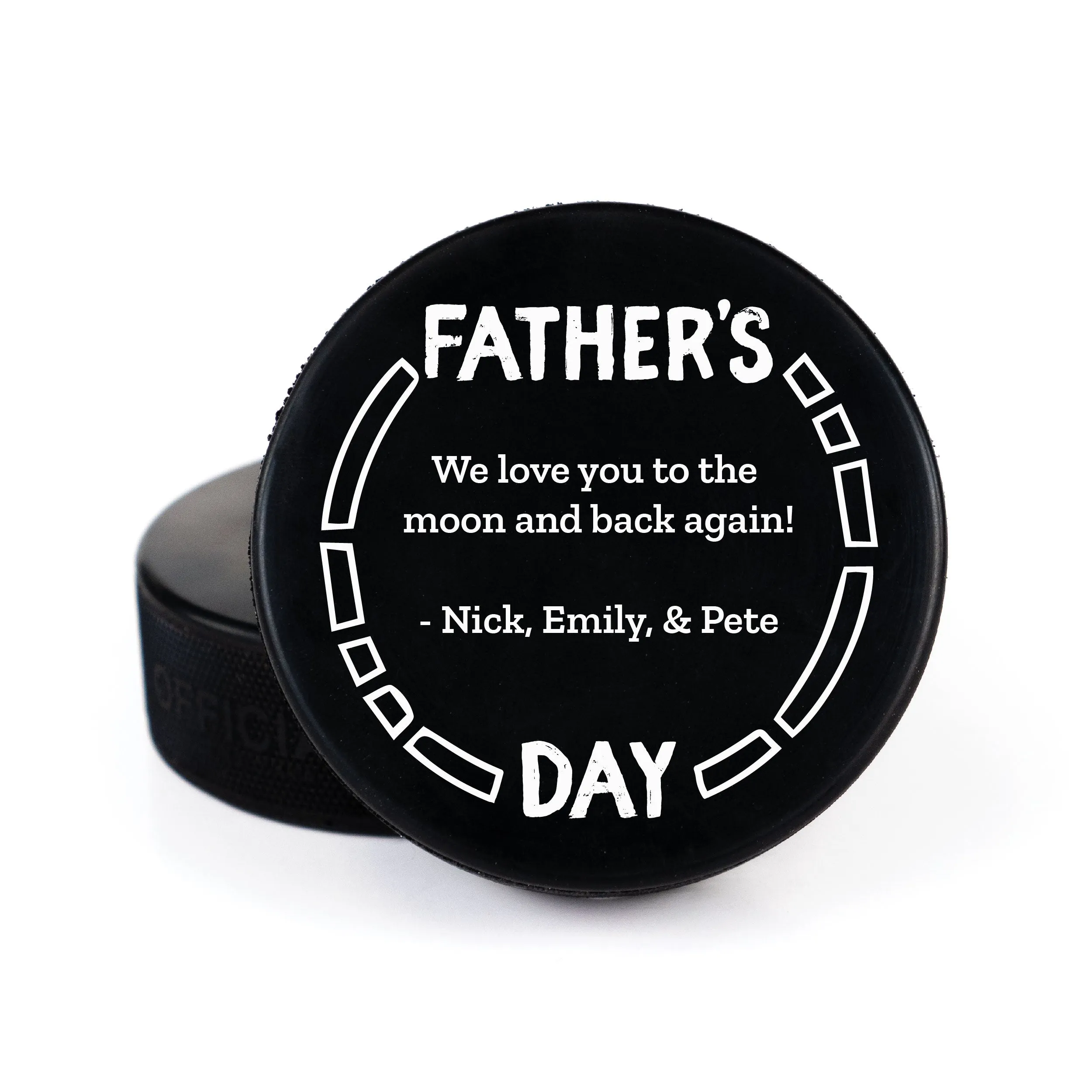Father's Day Line Photo, Printed Hockey Puck