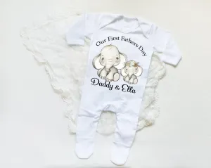 FATHERS DAY - Sleep Suit  - Elephant  Print