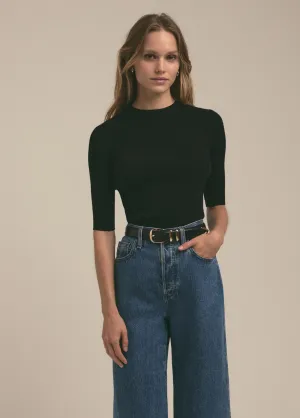 Favorite Daughter The Amelia Crewneck Top Black