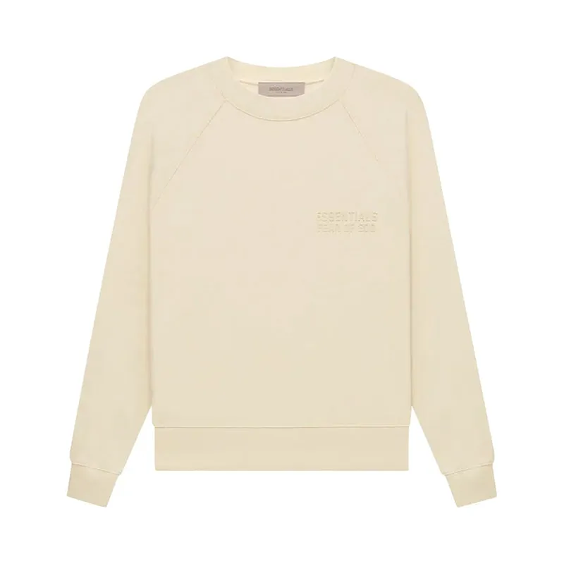 FEAR OF GOD ESSENTIALS LOGO CREW NECK SWEAT EGG SHELL COLOR