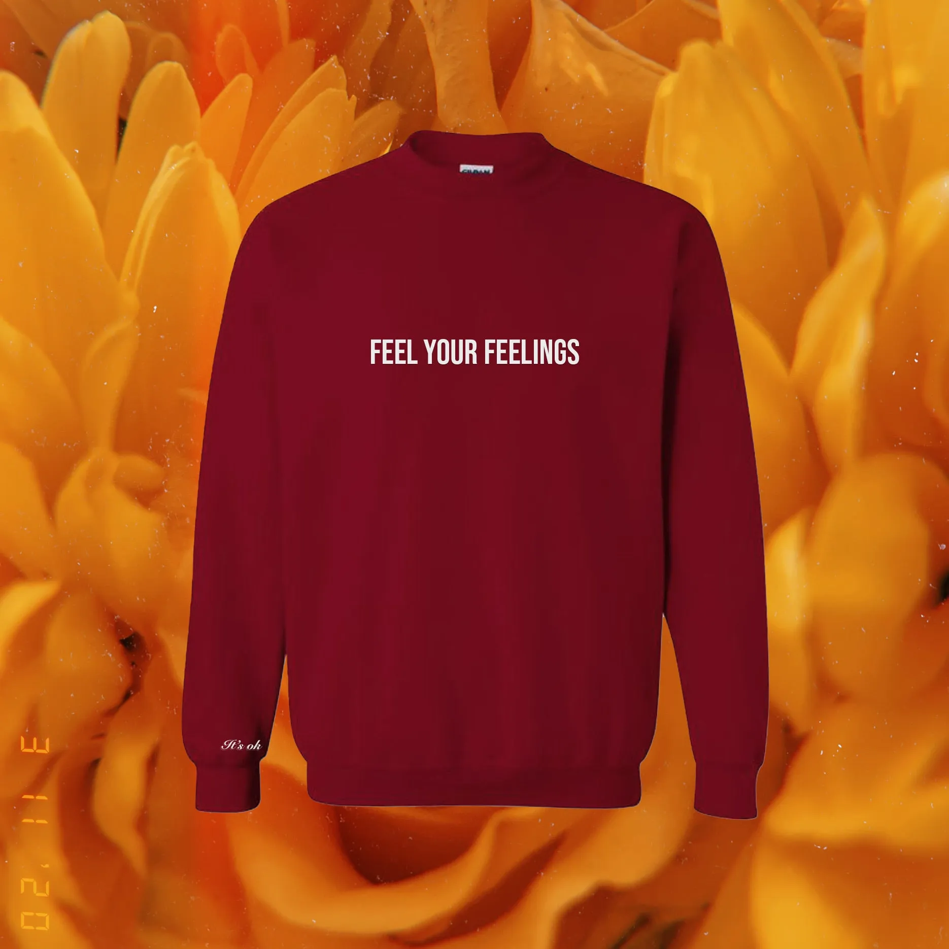 Feel Your Feelings Crewneck | Maroon