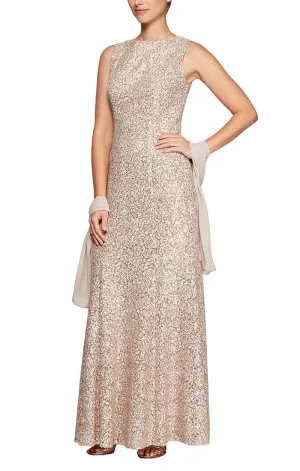 Fit and Flare Dress with Shawl