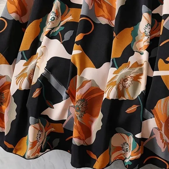 Floral Print A-Line Skirt