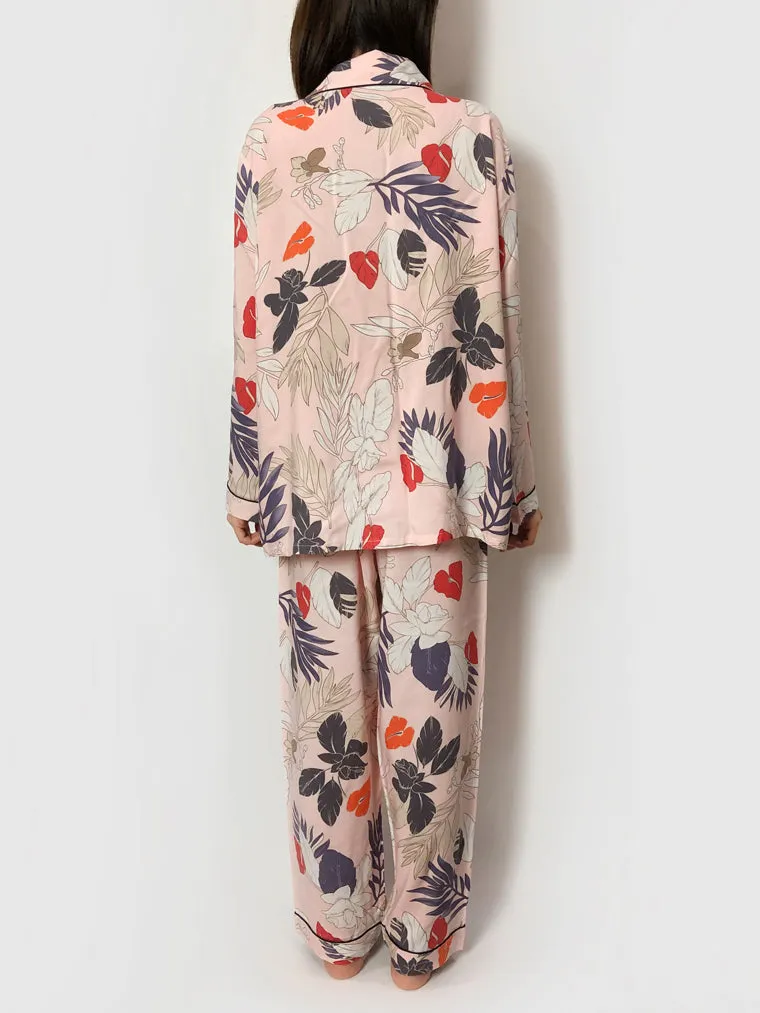 Floral Print Long Pajama Set