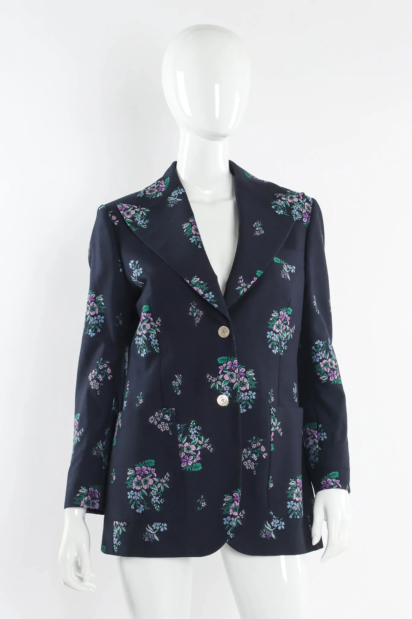 Floral Wool Blend Blazer
