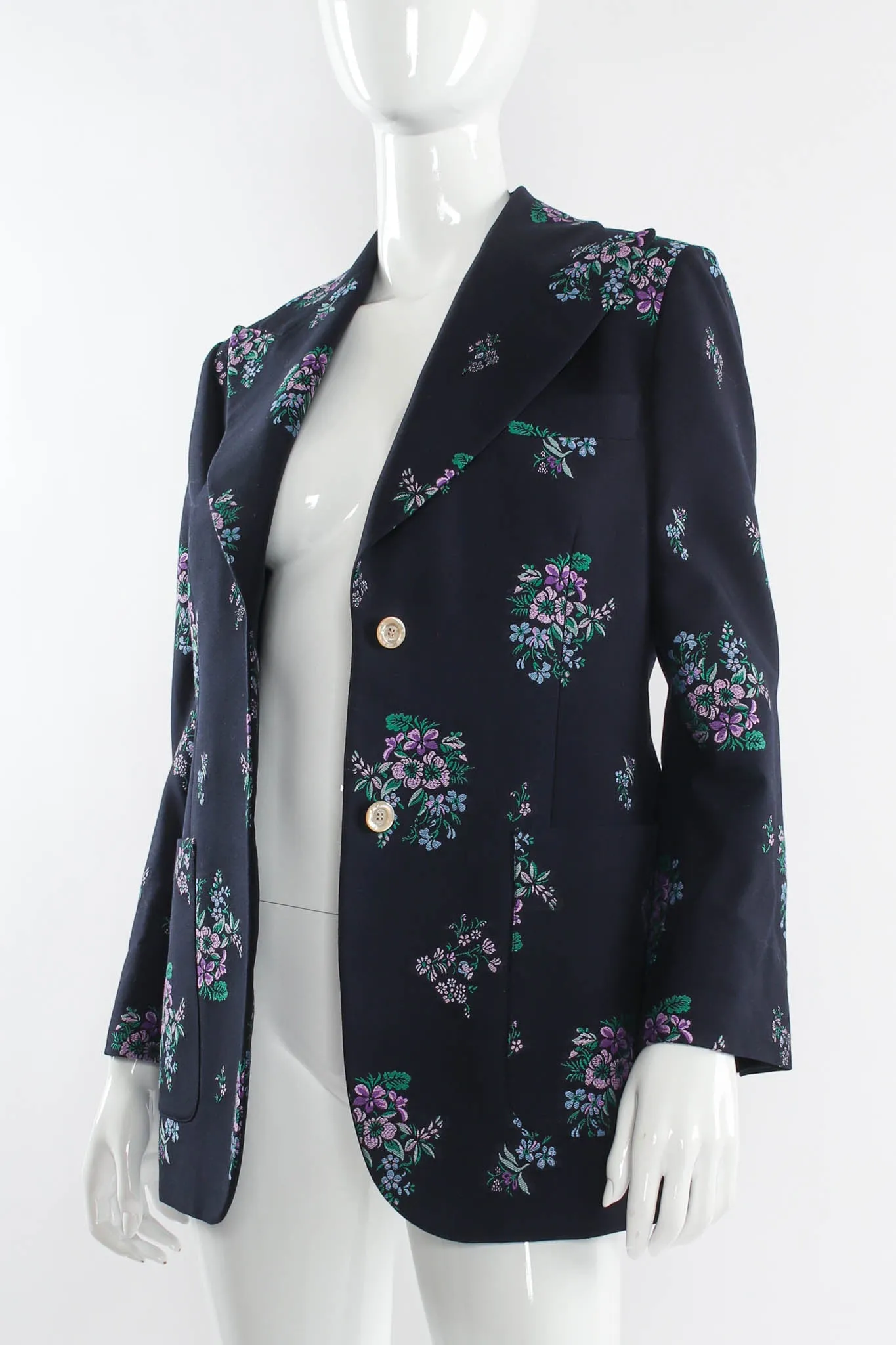 Floral Wool Blend Blazer