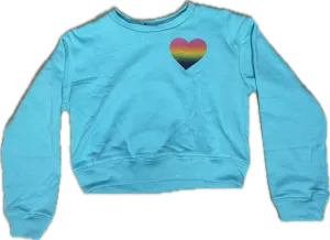 Flowers By Zoe- Ombre Heart Sweatshirt Aqua