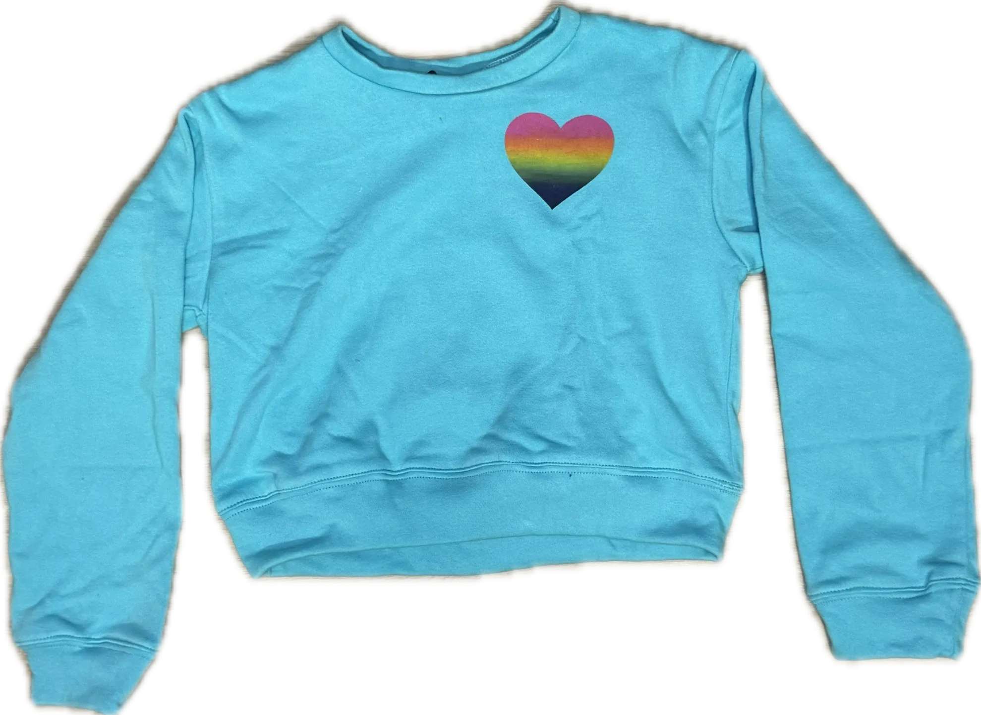 Flowers By Zoe- Ombre Heart Sweatshirt Aqua