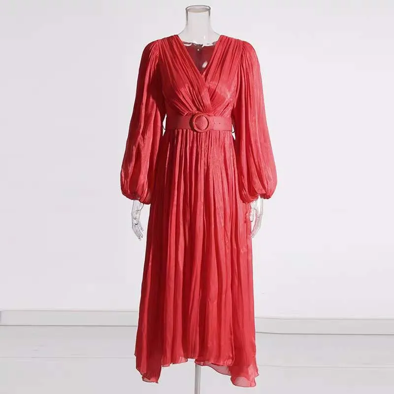 FLOWY WRAP STYLE DRESS