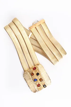 Fluted Cabochon Buckle Belt