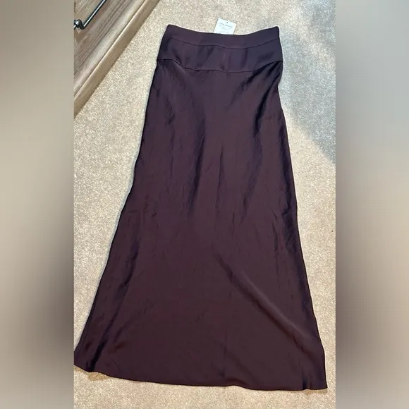 Free People Normani Bias Skirt A-Line Long size 0 Wine Maroon Color