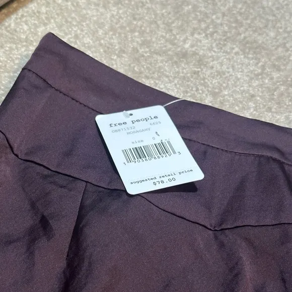 Free People Normani Bias Skirt A-Line Long size 0 Wine Maroon Color