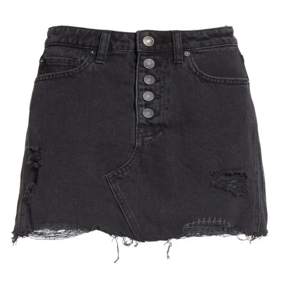 Free People Womens Denim A Line Skirt Size 28