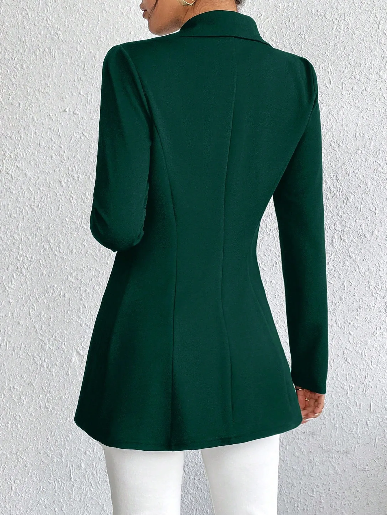Frenchy Women's Slim Fit Long Sleeve Blazer With Lapel Collar