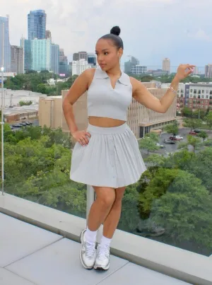 GAME ON SKIRT SET- GREY