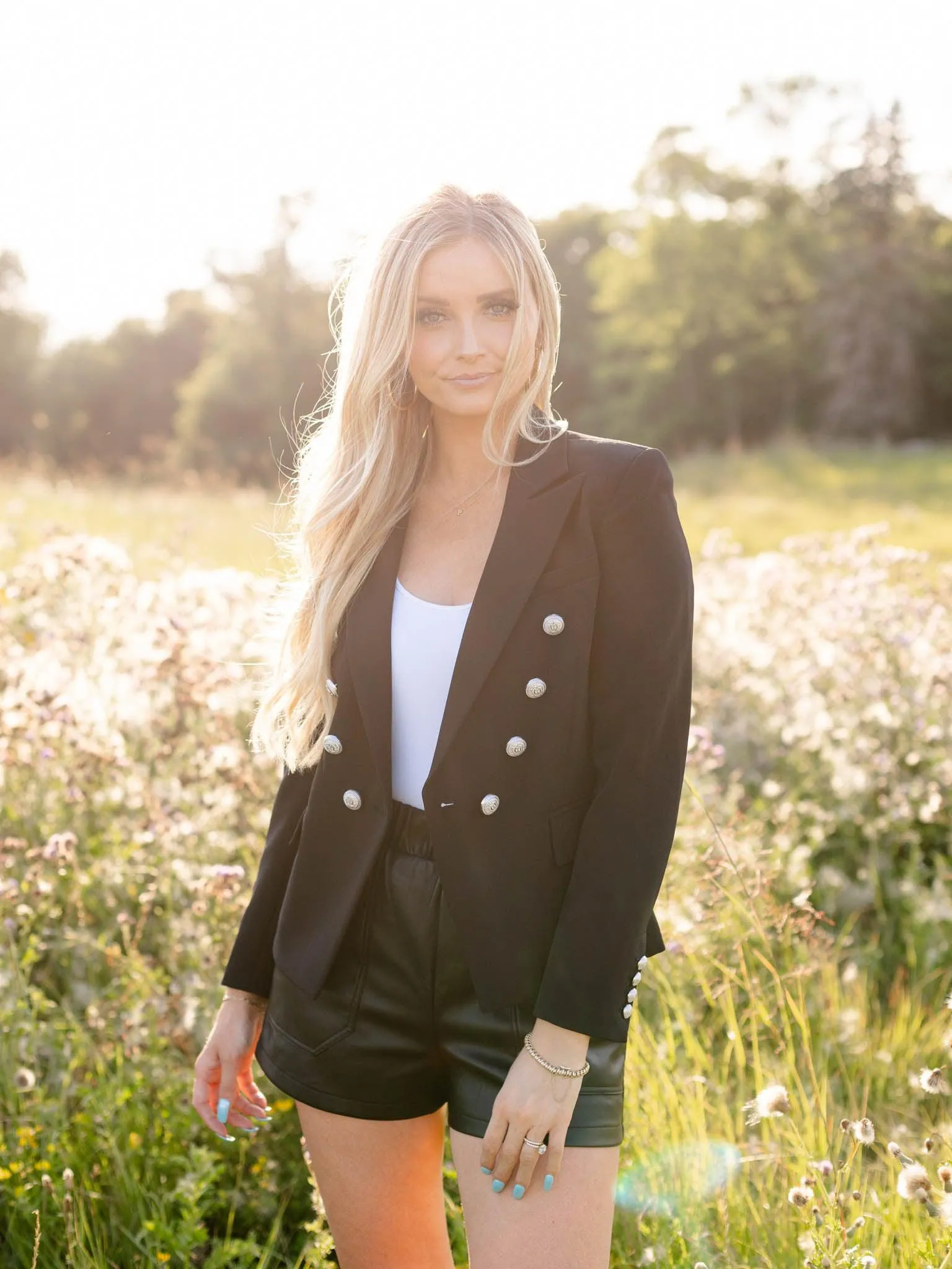 Generation Love Black Delilah Crepe Blazer