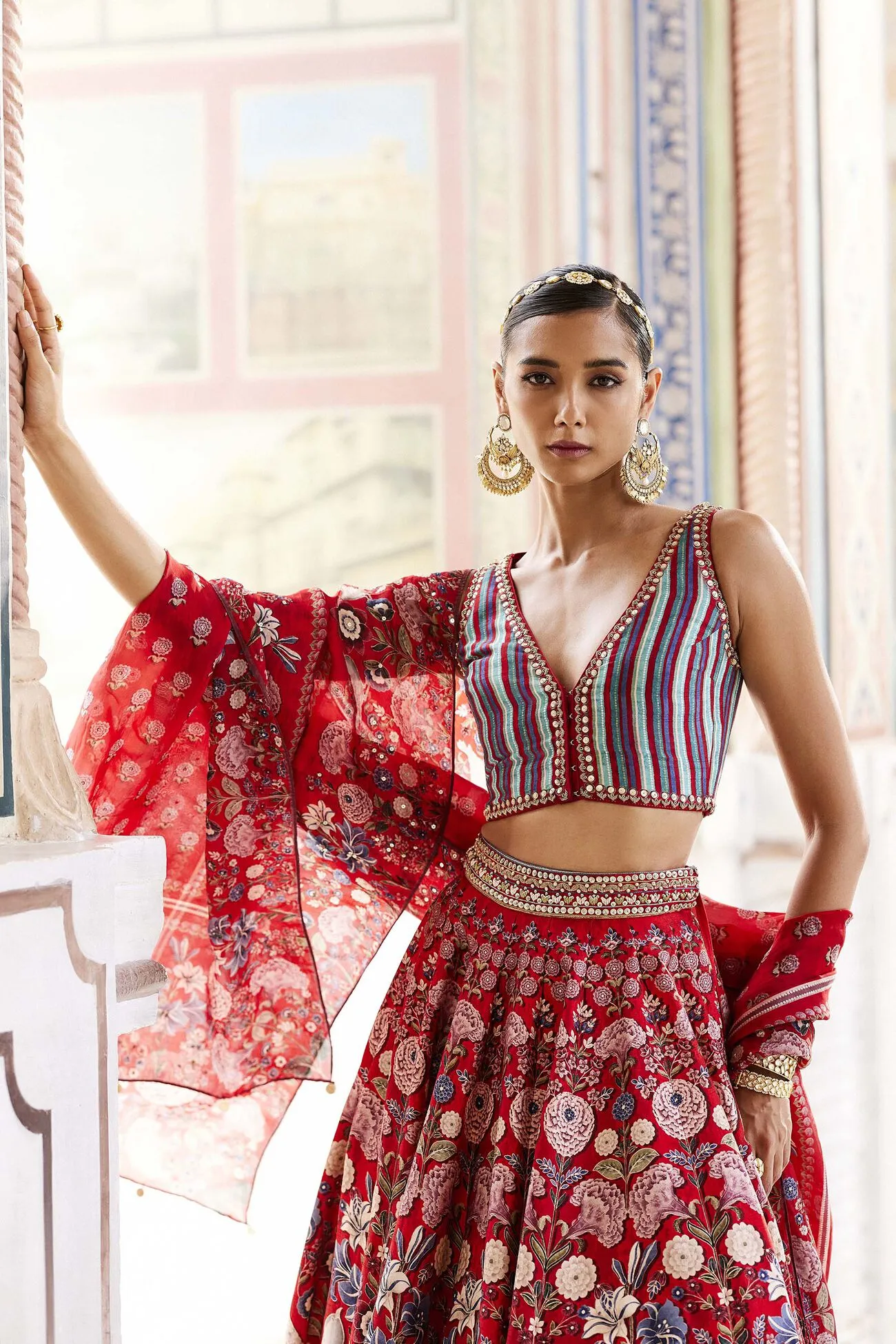 GHAZAL LEHENGA - RED