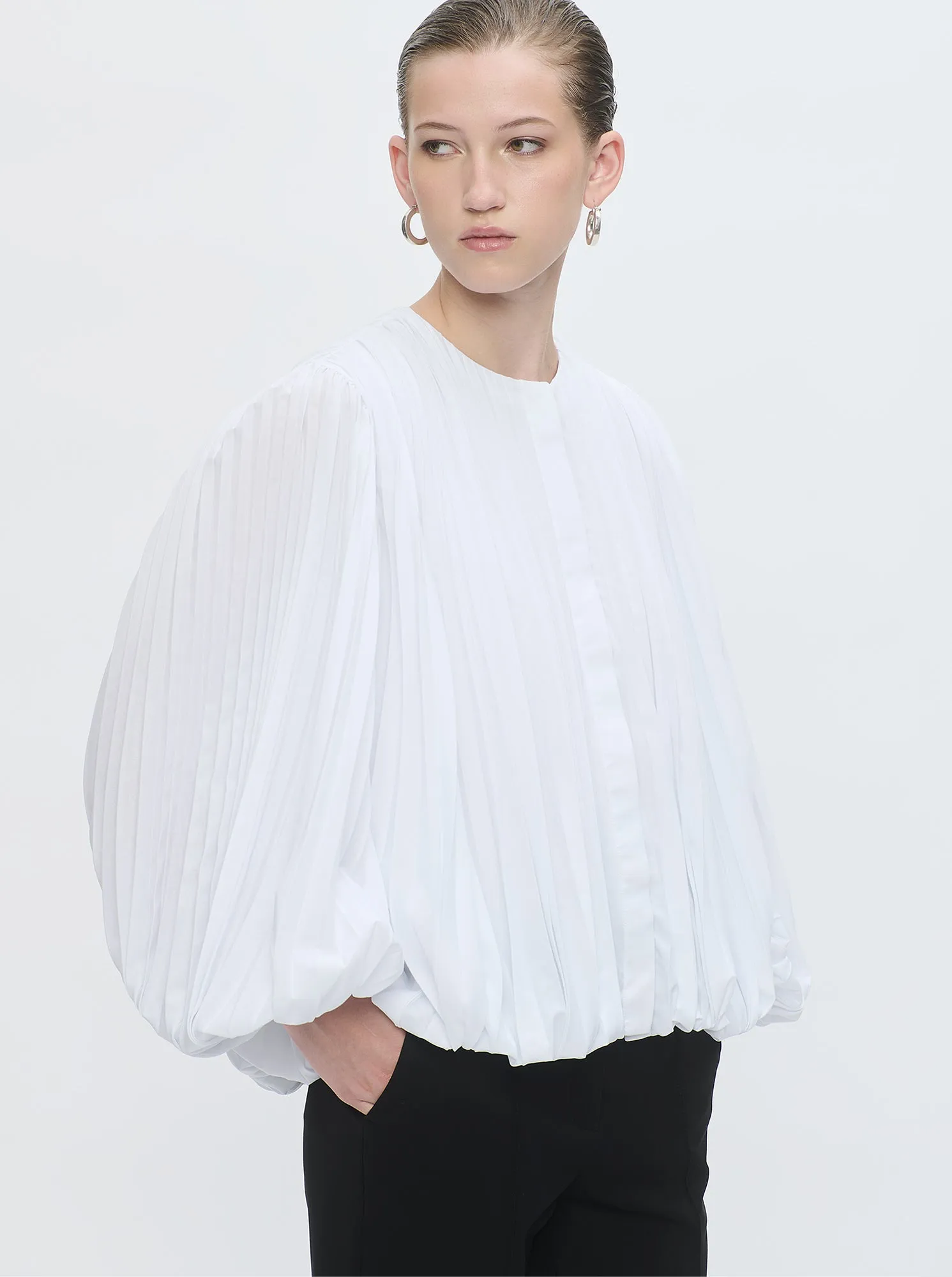 GIULIA pleated top White