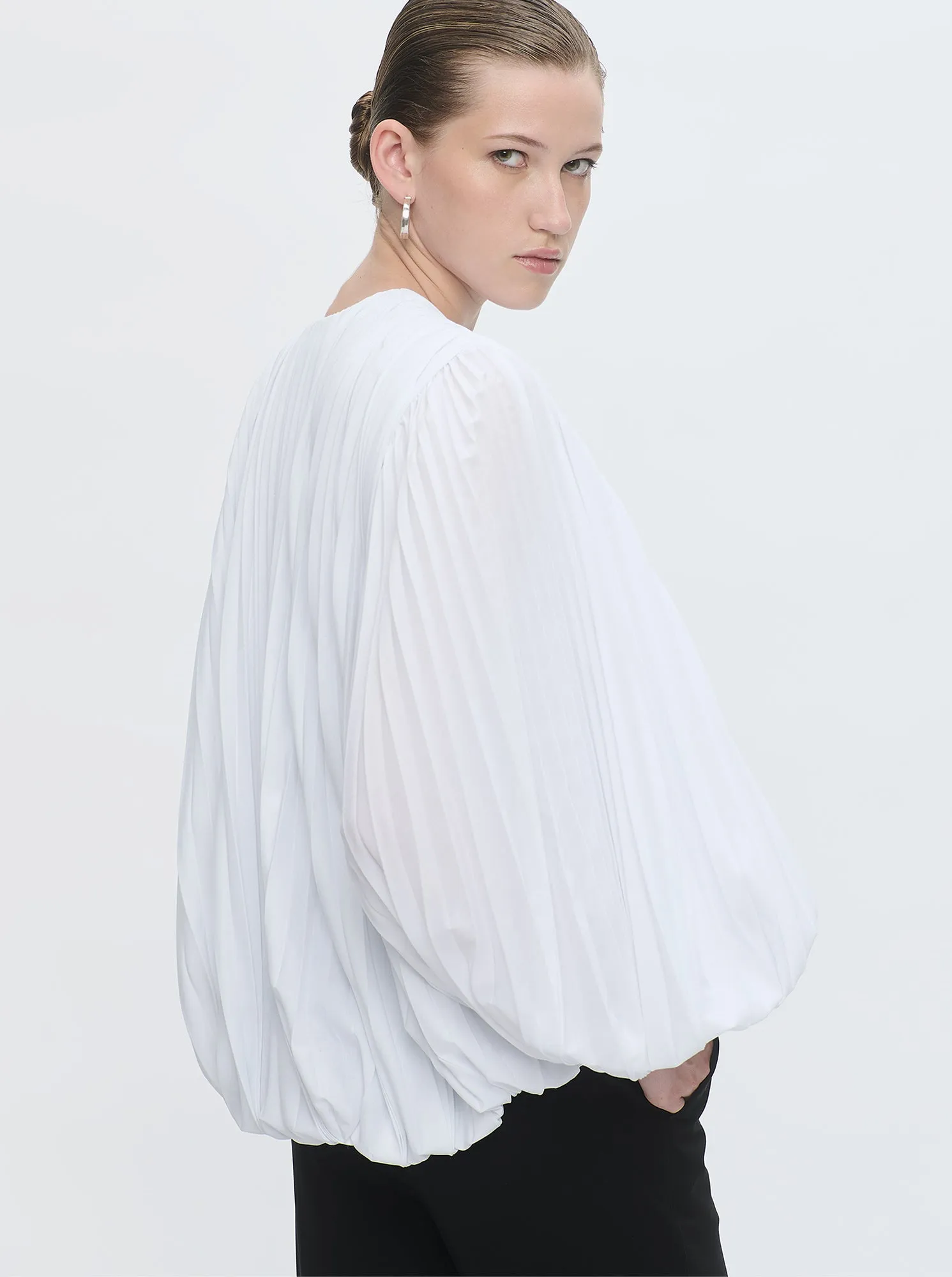 GIULIA pleated top White