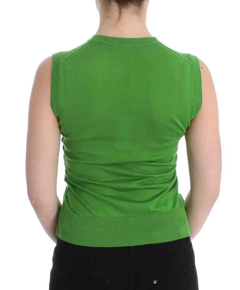 Green cashmere tank top