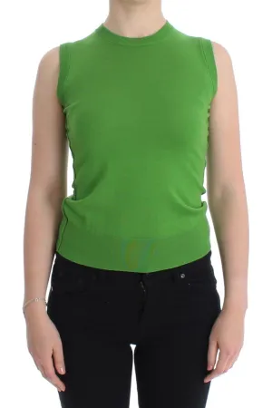Green cashmere tank top