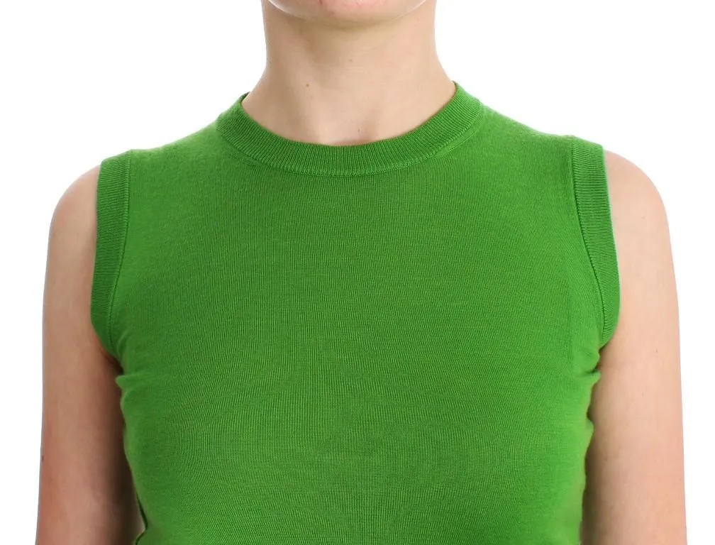 Green cashmere tank top
