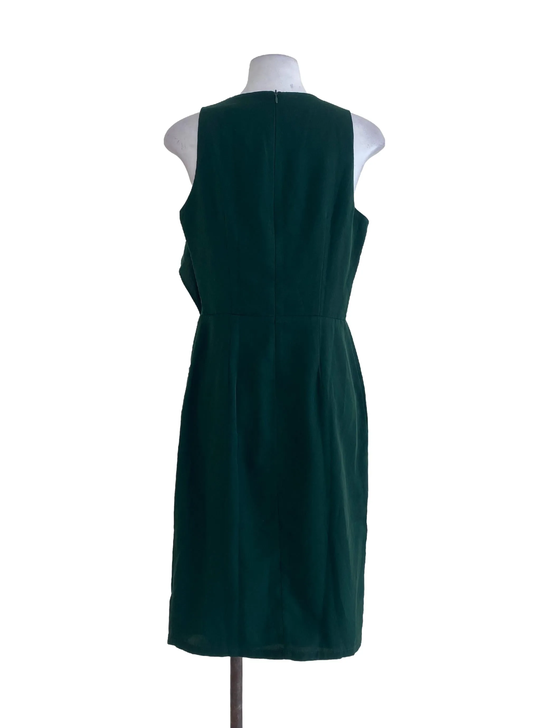 Green Plain Wrap Dress
