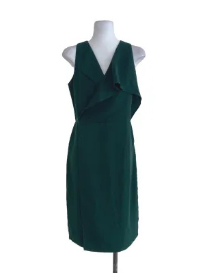 Green Plain Wrap Dress