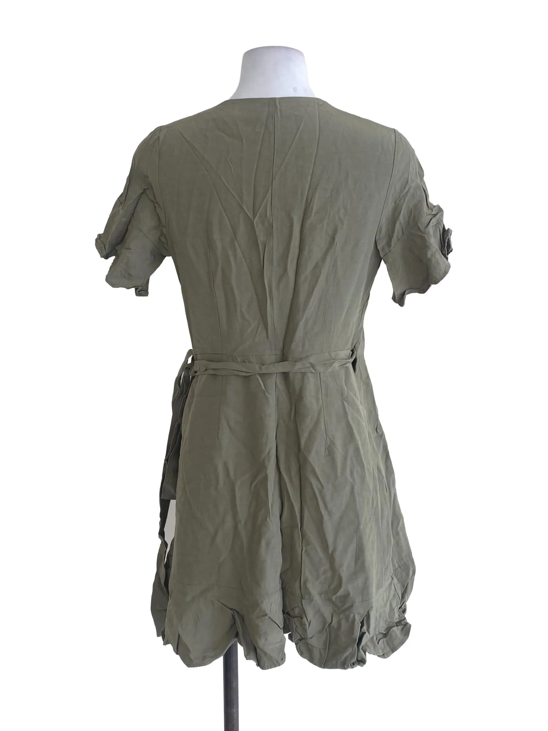 Green Ruffle Wrap Dress TEM